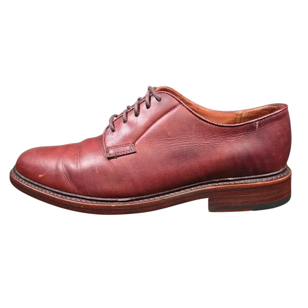 Vtg Frye Men's 9.5‎ D Brown Leather Lace Up Oxford Shoes Antiquated Brown Dress